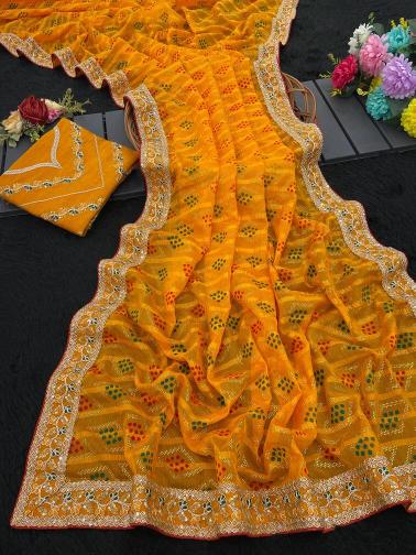Vastrangan desiner bandhani fancy saree wholesale market in surat